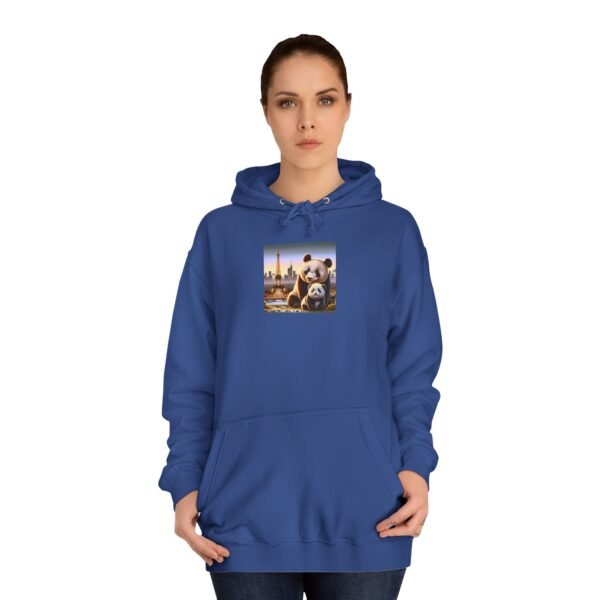 Cozy Unisex College Hoodie - Pandas in Paris (Front) - Image 24